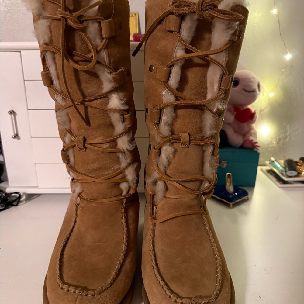 UGG Tan Lace Up Women's Boots